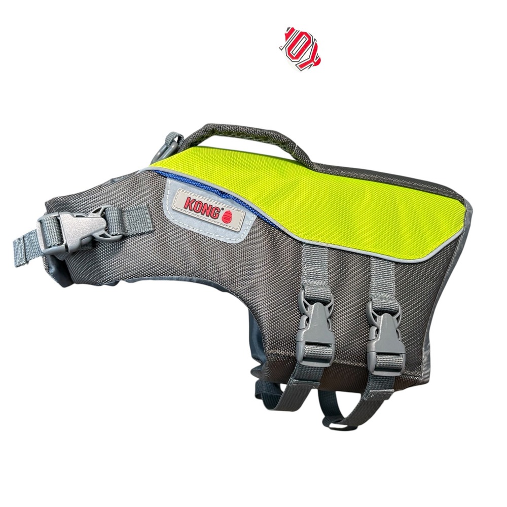 KONG AquaPro Dog Flotation Vest XS Neon Green Reflective Life Jacket 11-18lb